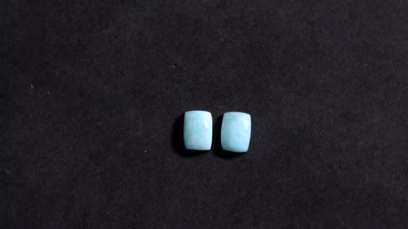 Premium Larimar Set of 2 (Cush 8x6mm) 3.01 ctw Loose Gemstone