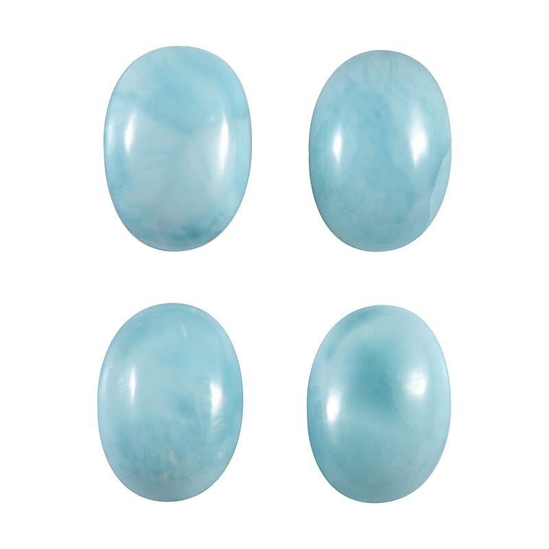 Larimar Set of 4 (Ovl 7x5mm) 3.76 ctw Loose Gemstone