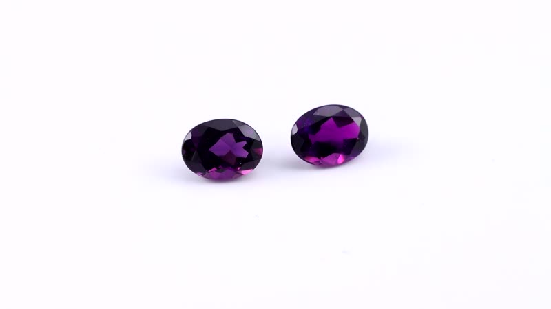 AAA Mashamba Amethyst Set of 2 (Ovl 8x6mm) 2.19 ctw Loose Gemstone