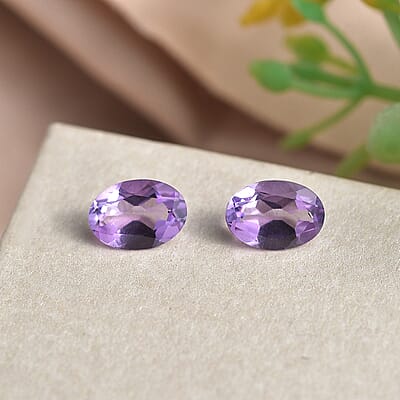 Mashamba Amethyst Set of 2 (Ovl 7x5mm) 1.26 ctw Loose Gemstone