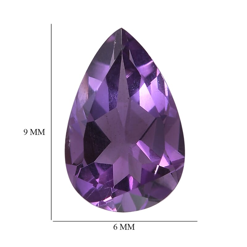 Premium Mashamba Amethyst (Pear 9x6mm) 1.00 ctw Loose Gemstone