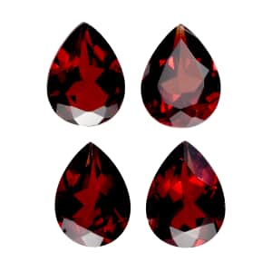 Mozambique Garnet Set of 4 (Pear 8x6mm) 4.64 ctw Loose Gemstone