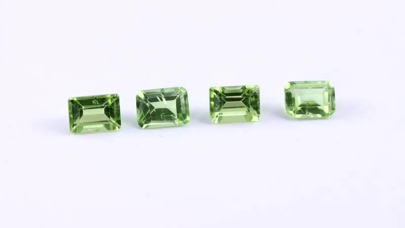 Peridot Set of 4 (Oct 7x5mm) 3.23 ctw Loose Gemstone