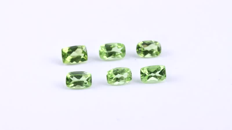 Peridot Set of 6 (Cush 6x4mm) 3.06 ctw Loose Gemstone