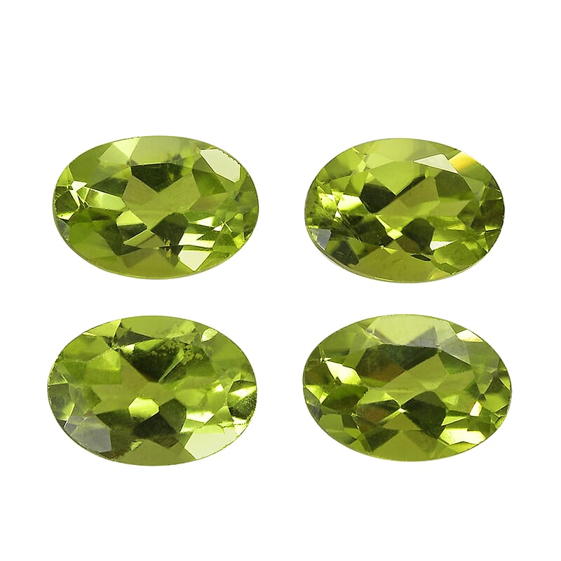 Premium Peridot Set of 4 (Ovl 7x5mm) 3.23 ctw Loose Gemstone