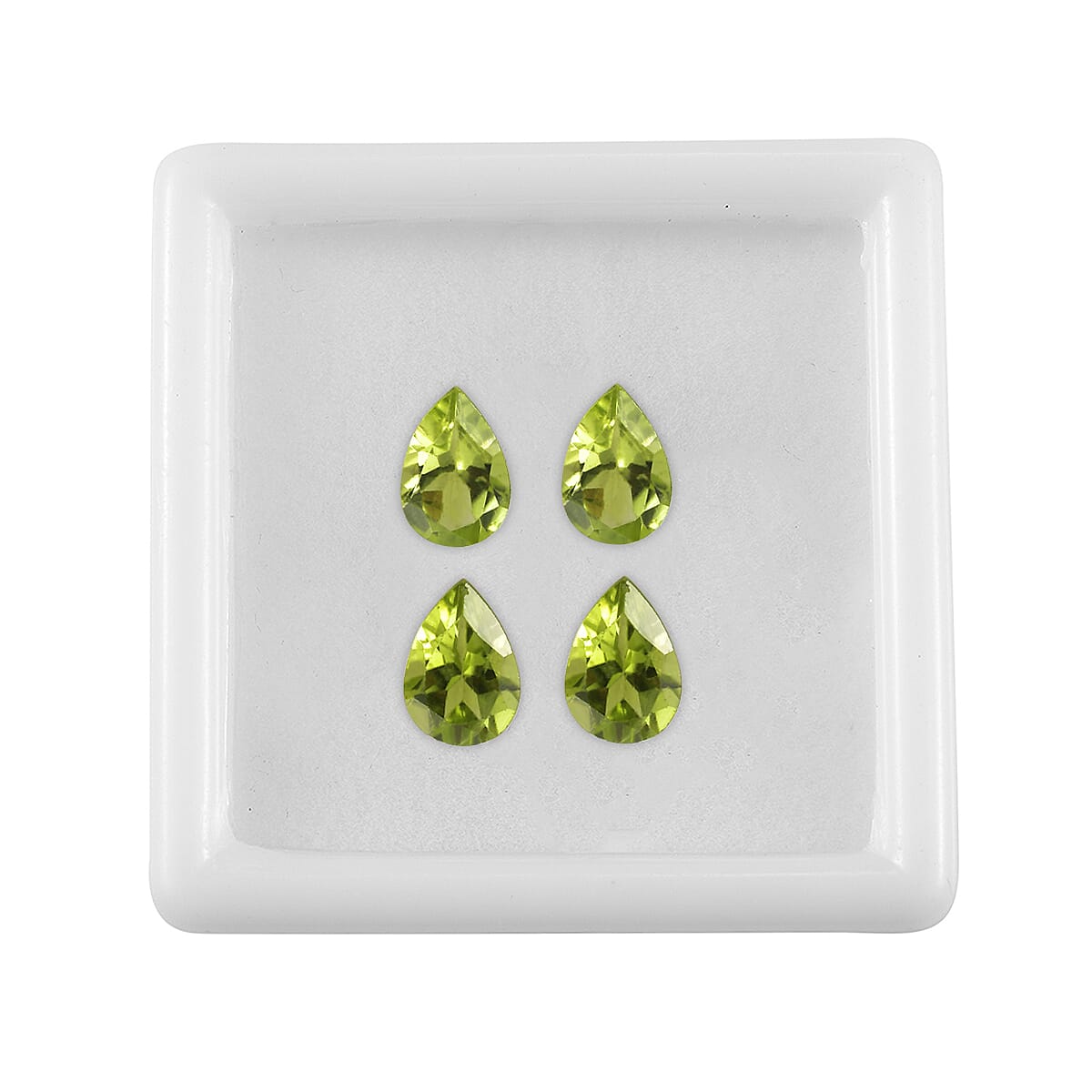 Peridot Set of 4 (Pear 7x5mm) 2.84 ctw Loose Gemstone image number 3