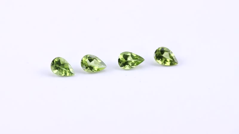 Premium Arizona Peridot Set of 4 (Pear 6x4mm) 1.54 ctw Loose Gemstone
