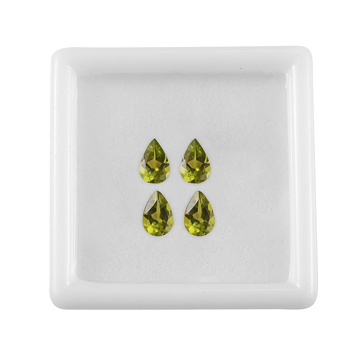Premium Arizona Peridot Set of 4 (Pear 6x4mm) 1.54 ctw Loose Gemstone image number 3