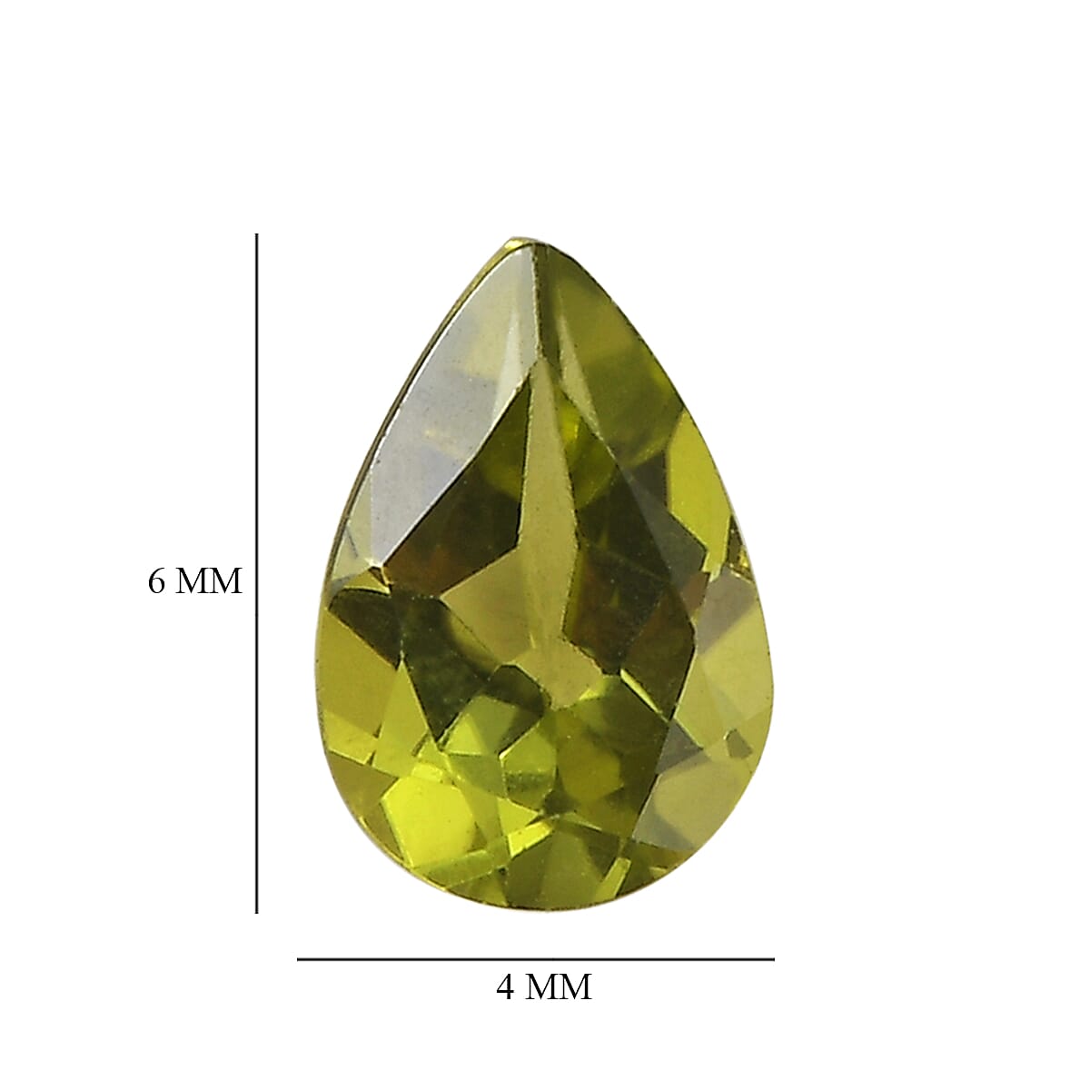 Premium Arizona Peridot Set of 4 (Pear 6x4mm) 1.54 ctw Loose Gemstone image number 4