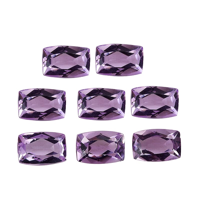 Rose De France Amethyst Set of 8 (Cush 6x4mm) 4.01 ctw Loose Gemstone