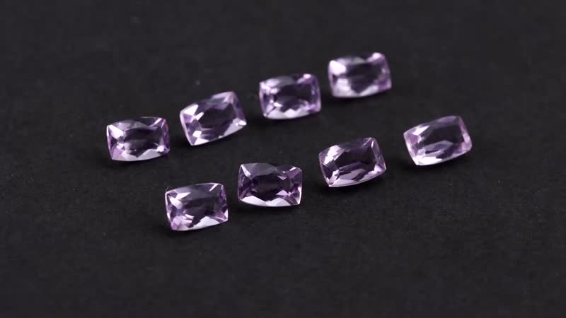 Rose De France Amethyst Set of 8 (Cush 6x4mm) 4.01 ctw Loose Gemstone