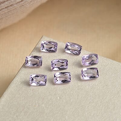 Rose De France Amethyst Set of 8 (Cush 6x4mm) 4.01 ctw Loose Gemstone