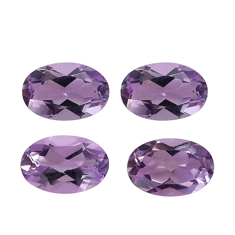 Rose De France Amethyst Set of 4 (Ovl 6x4mm) 1.54 ctw Loose Gemstone