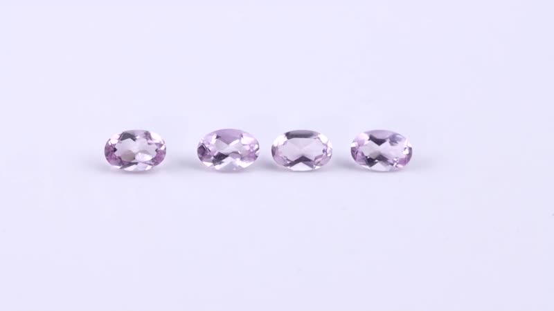 Rose De France Amethyst Set of 4 (Ovl 6x4mm) 1.54 ctw Loose Gemstone