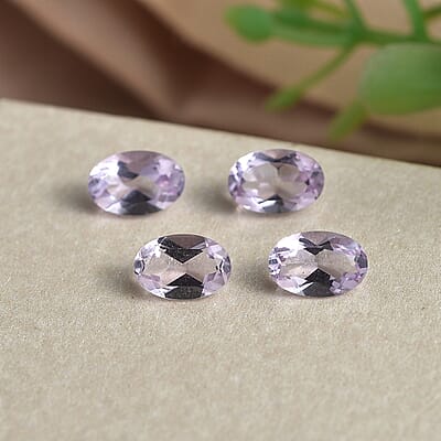 Rose De France Amethyst Set of 4 (Ovl 6x4mm) 1.54 ctw Loose Gemstone