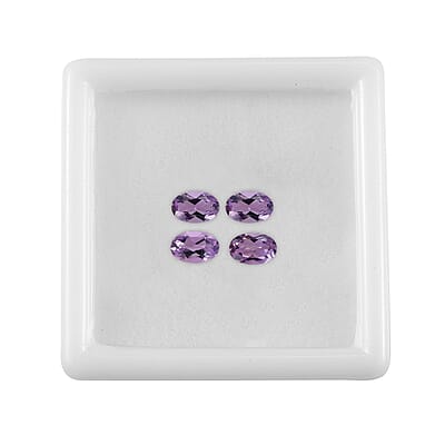 Rose De France Amethyst Set of 4 (Ovl 6x4mm) 1.54 ctw Loose Gemstone