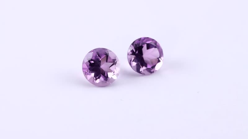 Rose De France Amethyst Set of 2 (Rnd 8mm) 3.68 ctw Loose Gemstone