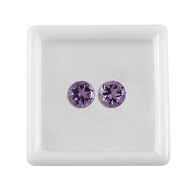 Rose De France Amethyst Set of 2 (Rnd 8mm) 3.68 ctw Loose Gemstone