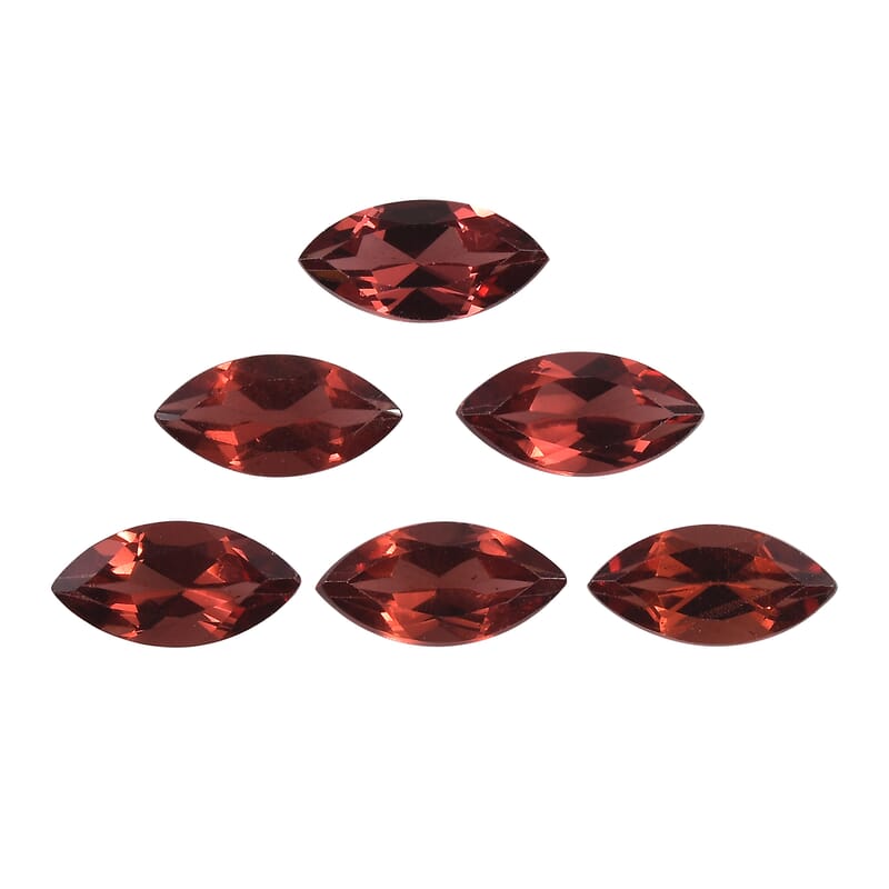 Mozambique Garnet Set od 6 (Mrq 8x4mm) 3.77 ctw Loose Gemstone