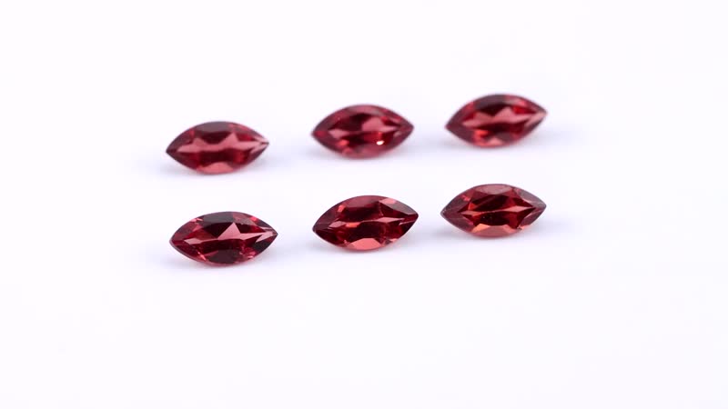 Mozambique Garnet Set od 6 (Mrq 8x4mm) 3.77 ctw Loose Gemstone