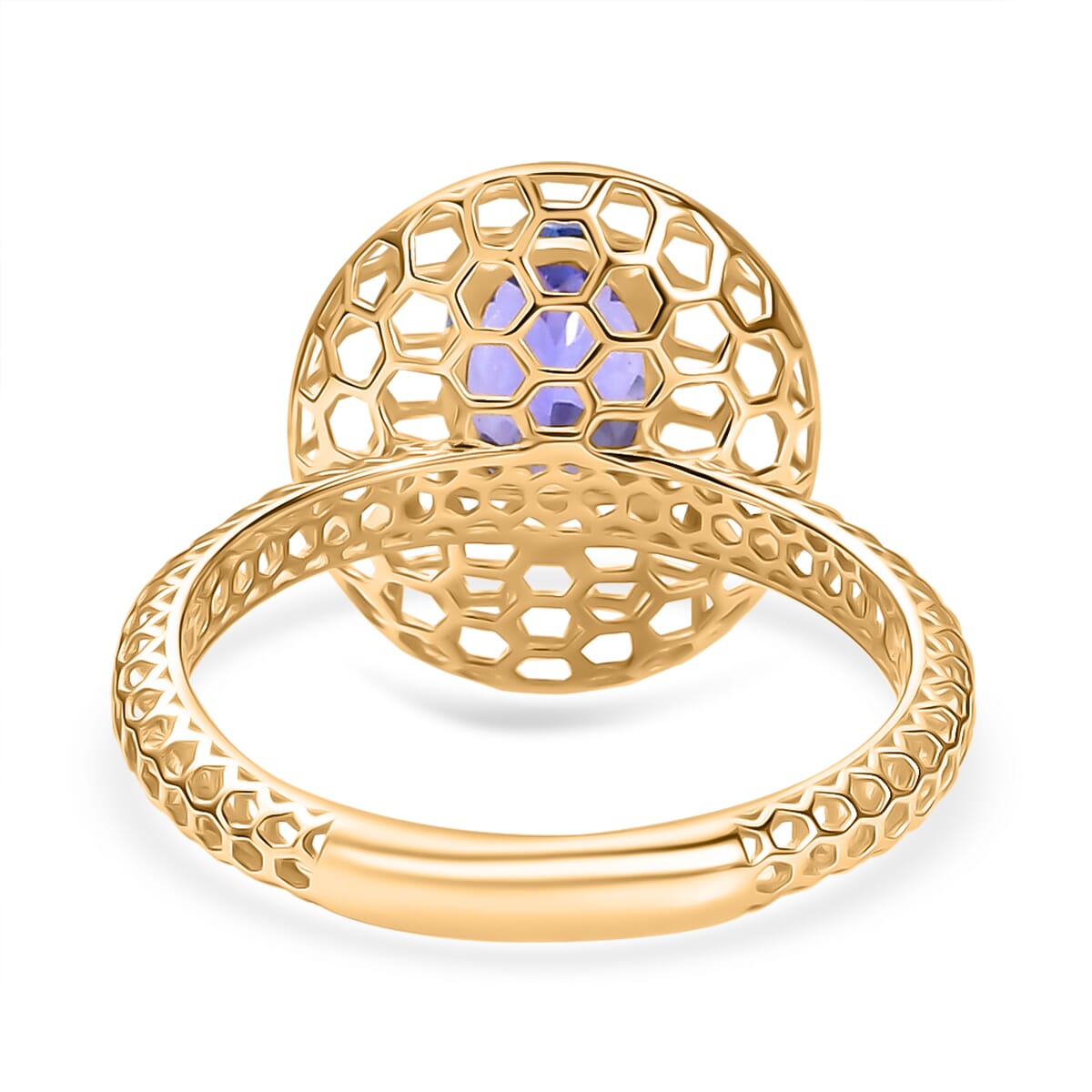 Mirage Collection AAA Tanzanite 1.15 ctw Ring in 10K Yellow Gold (Size 8.0) image number 4