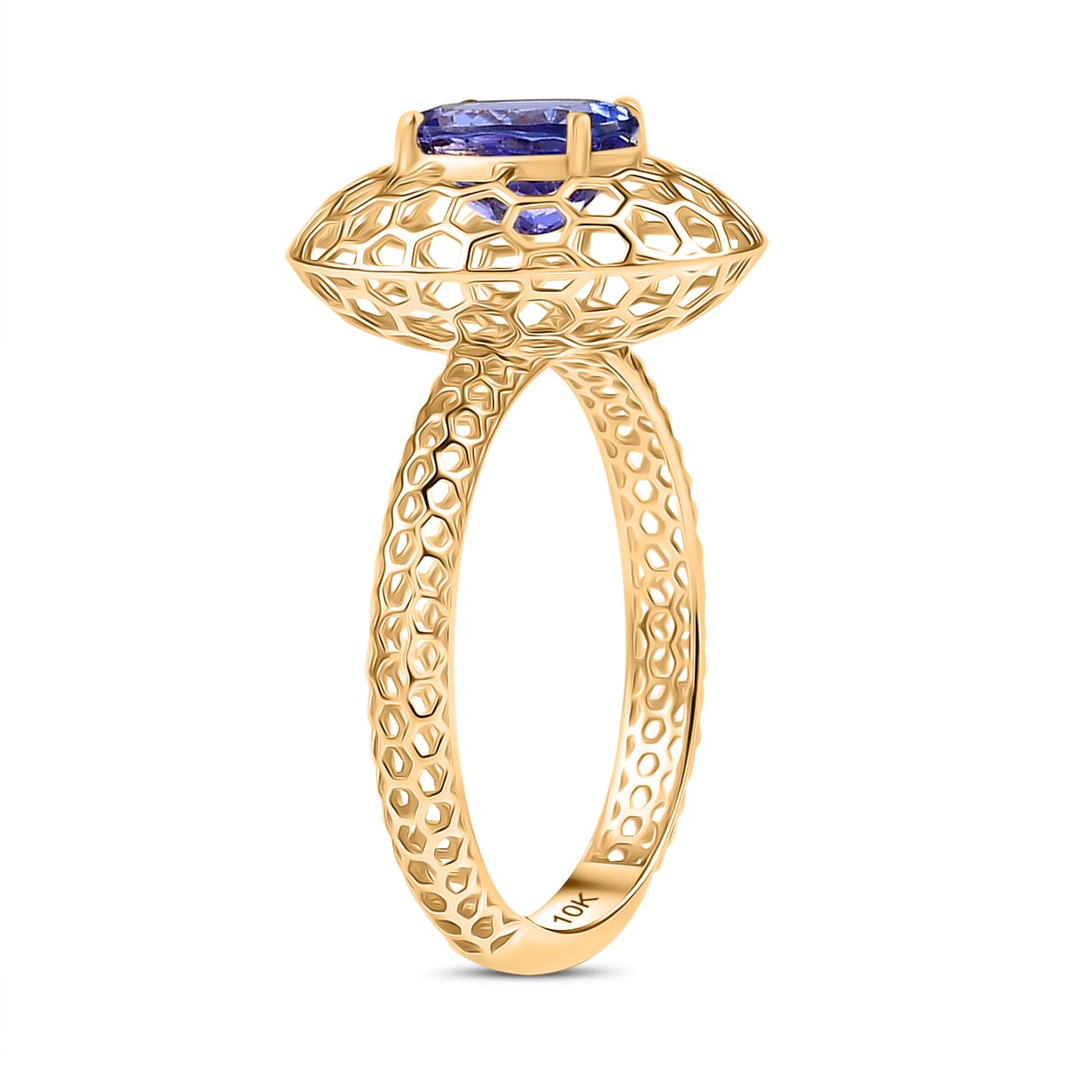 Mirage Collection AAA Tanzanite 1.15 ctw Ring in 10K Yellow Gold (Size 9.0) image number 3