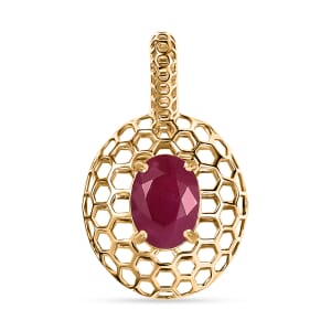 Mirage Collection AAA Mozambique Ruby 1.25 ctw Pendant in 10K Yellow Gold