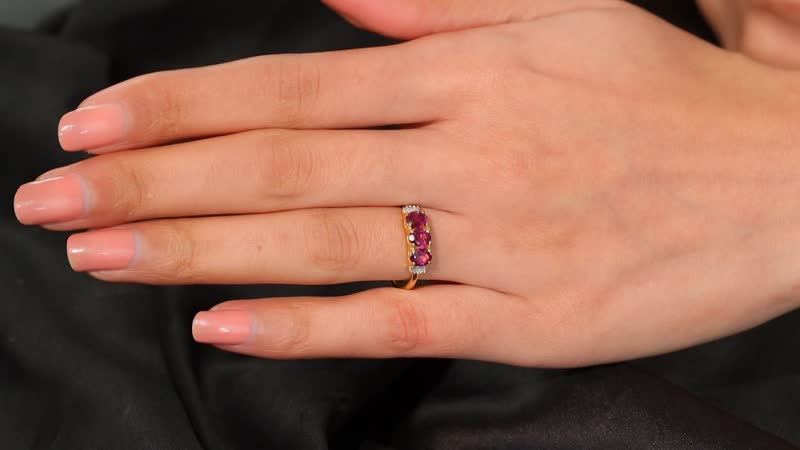 Premium Radiant Ember Garnet, Diamond Ring in 18K Vermeil YG Sterling Silver (Size 10.0) 1.40 ctw