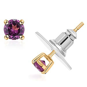 D'Joy Premium Radiant Ember Garnet 0.80 ctw Earrings in 18K Vermeil Yellow Gold Over Sterling Silver