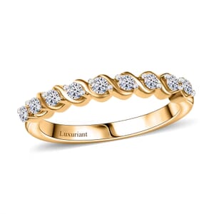 Luxuriant Lab Grown Diamond 0.30 ctw Band Ring in 18K Vermeil YG Over Sterling Silver (Size  10.0)