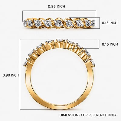Luxuriant Lab Grown Diamond E-F VS 0.30 ctw Band Ring in 18K Vermeil Yellow Gold Over Sterling Silver (Size 10.0)