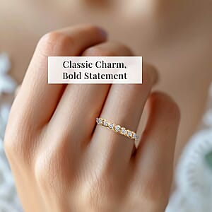 Luxuriant Lab Grown Diamond 0.30 ctw Band Ring in 18K Vermeil YG Over Sterling Silver (Size  5.0) (Del. In 8-10 Days)