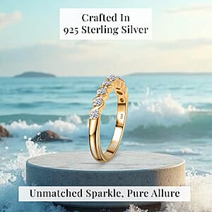 Luxuriant Lab Grown Diamond 0.30 ctw Band Ring in 18K Vermeil YG Over Sterling Silver (Size  5.0) (Del. In 8-10 Days)