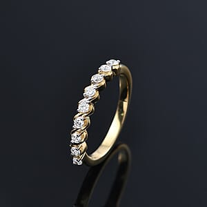 Luxuriant Lab Grown Diamond 0.30 ctw Band Ring in 18K Vermeil Yellow Gold Over Sterling Silver (Size 7.0) (Del. In 8-10 Days)