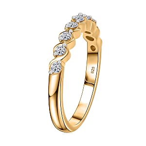 Luxuriant Lab Grown Diamond 0.30 ctw Band Ring in 18K Vermeil Yellow Gold Over Sterling Silver (Size 7.0) (Del. In 8-10 Days)