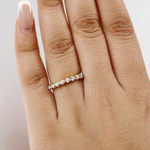 Luxuriant Lab Grown Diamond 0.30 ctw Band Ring in 18K Vermeil YG Over Sterling Silver (Size 9.0) (Del. In 8-10 Days)