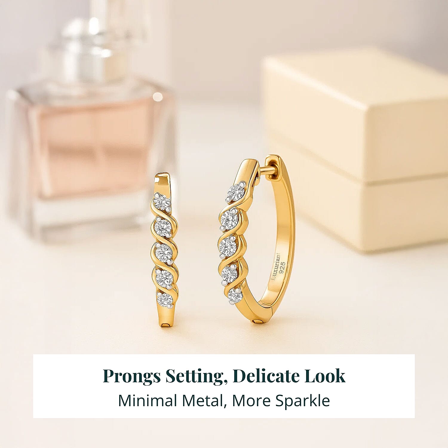 Luxuriant Lab Grown Diamond VS 0.30 ctw Earrings in 18K Vermeil Yellow Gold Over Sterling Silver