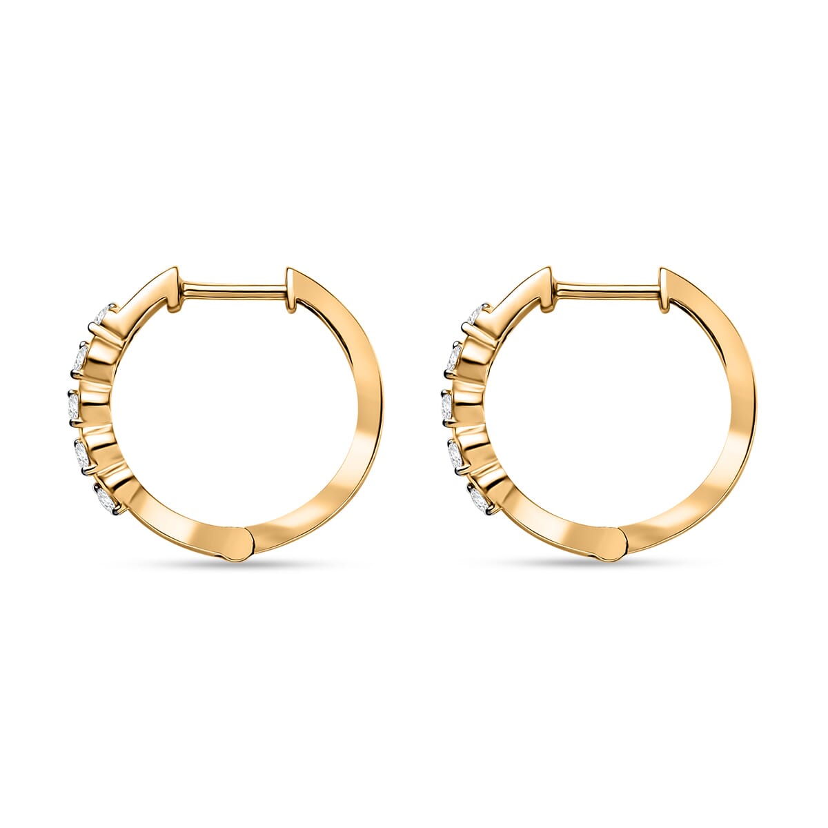 Luxuriant Lab Grown Diamond VS 0.30 ctw Earrings in 18K Vermeil Yellow Gold Over Sterling Silver image number 4