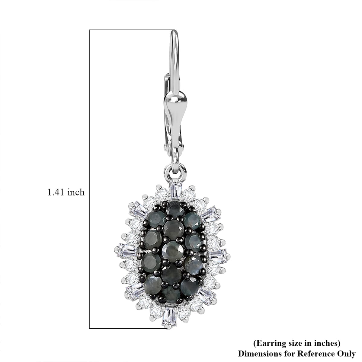 Narsipatnam Alexandrite and Moissanite 2.30 ctw Spray Look Earrings in Rhodium Over Sterling Silver image number 5