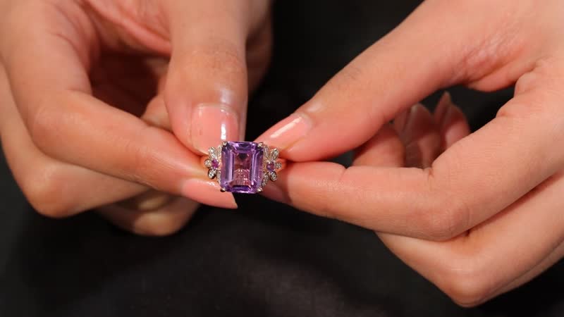 AAA Rose De France Amethyst, Multi Gemstone Ring in 18K Vermeil RG Over Sterling Silver (Size 9.0) 6.20 ctw