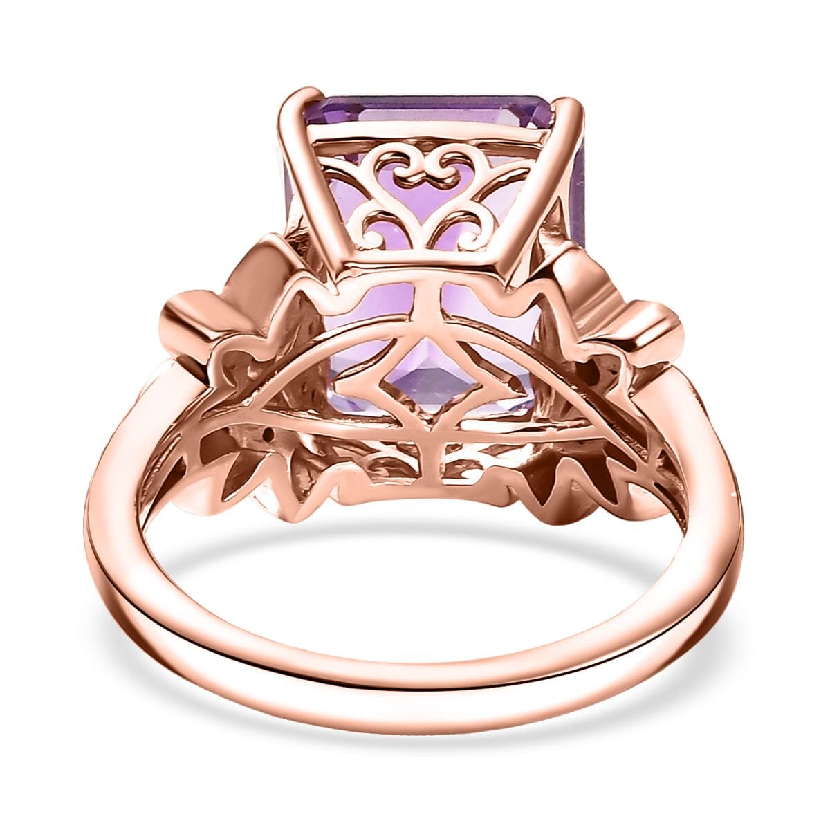 AAA Rose De France Amethyst and Multi Gemstone 6.20 ctw Floral Ring in 18K Vermeil Rose Gold Over Sterling Silver (Size 9.0) image number 4
