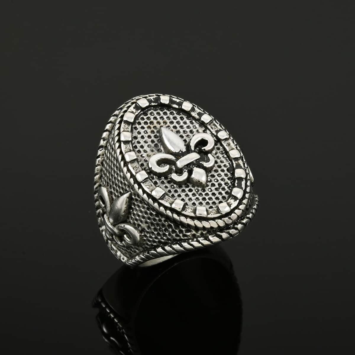 Stainless Steel Decorative Ring (Size 10.0) image number 1