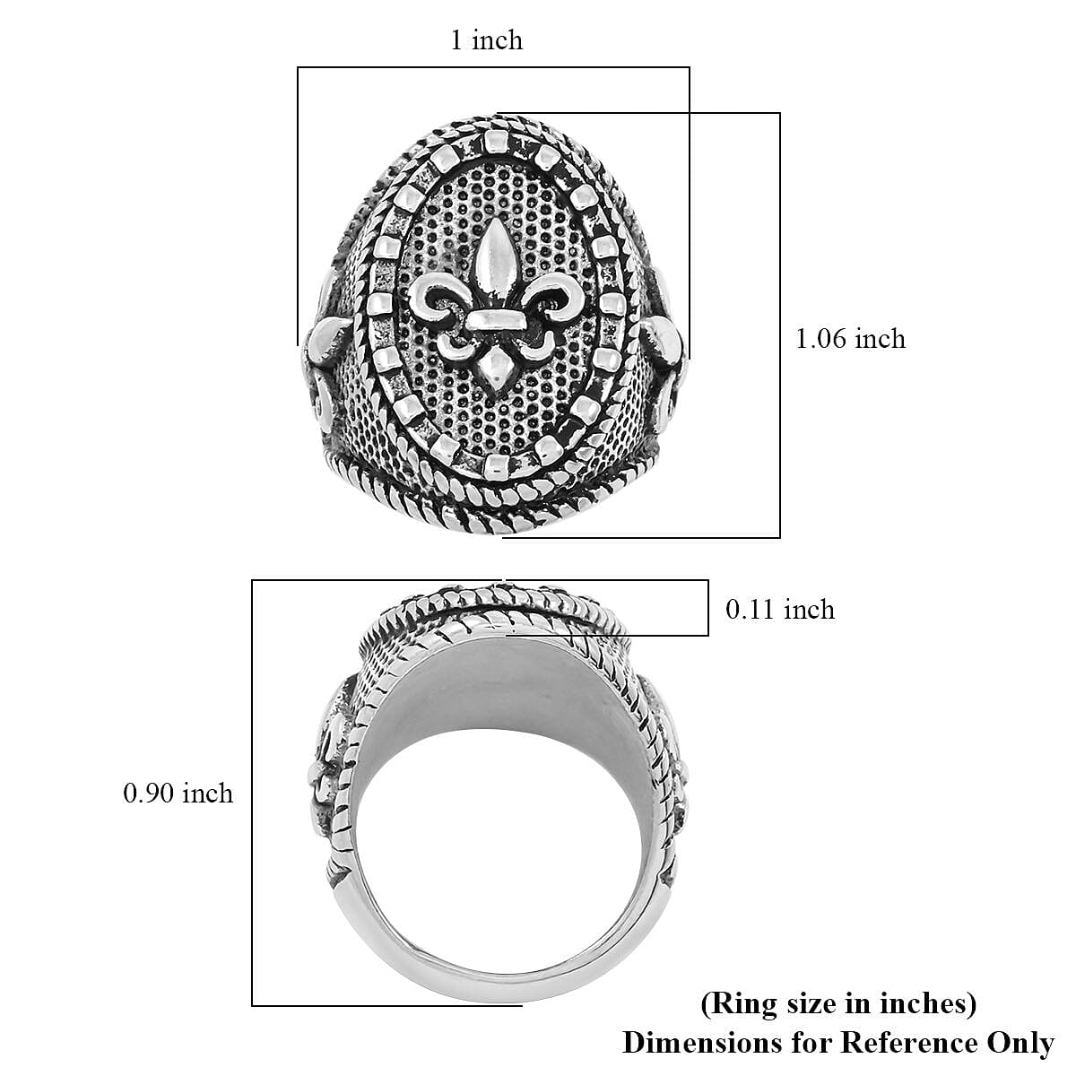 Stainless Steel Decorative Ring (Size 7.0) image number 1