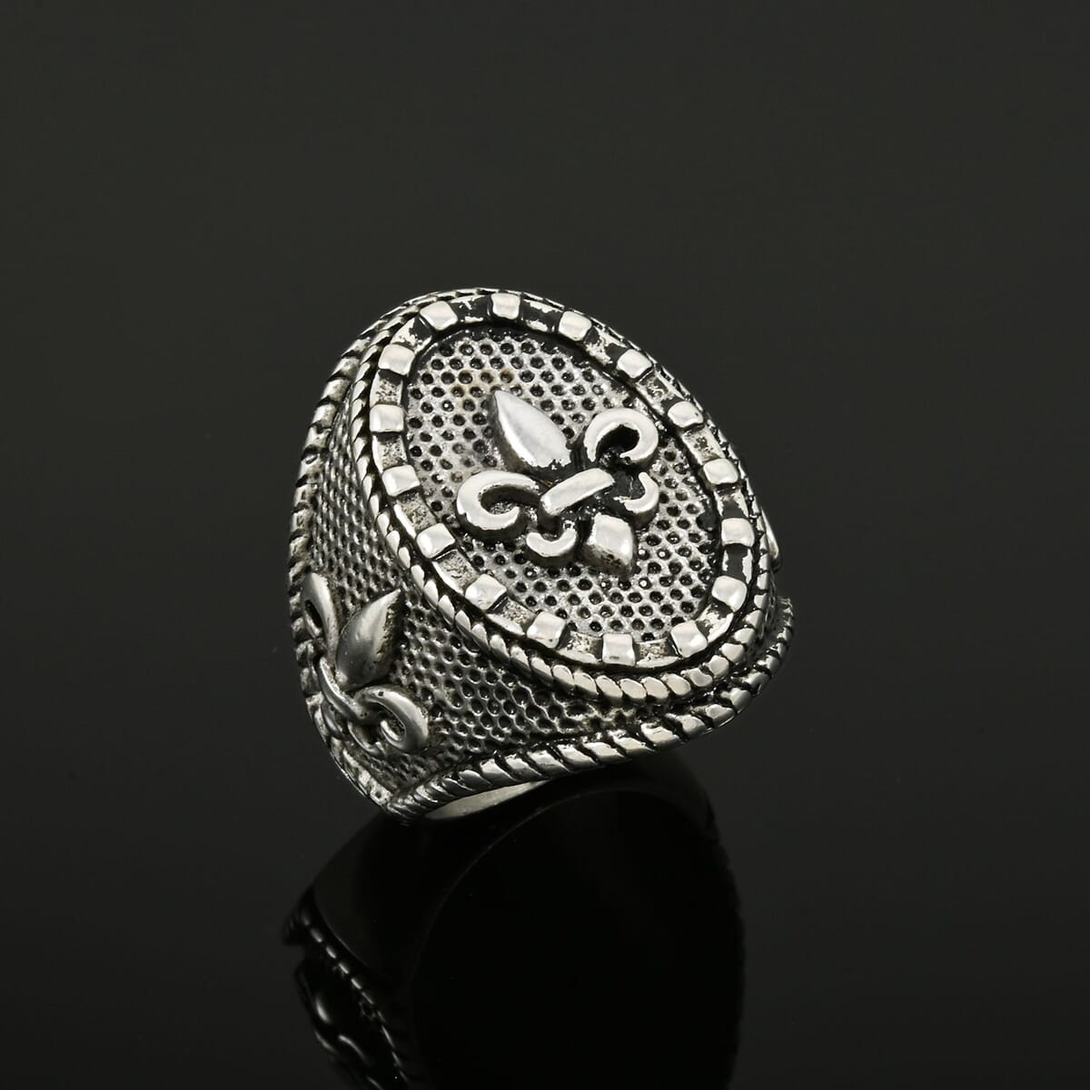 Stainless Steel Decorative Ring (Size 8.0) image number 1
