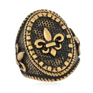 ION Plated YG Stainless Steel Decorative Ring (Size 6.0)