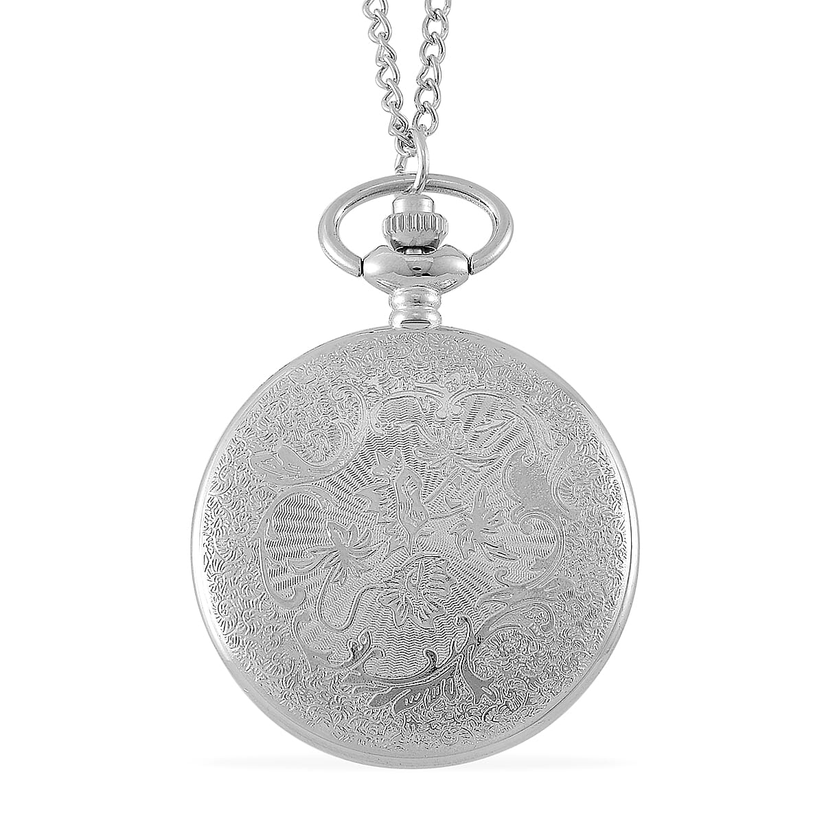 Strada Amazonite Japanese Movement Floral Pocket Watch With Chain 36 Inches image number 4