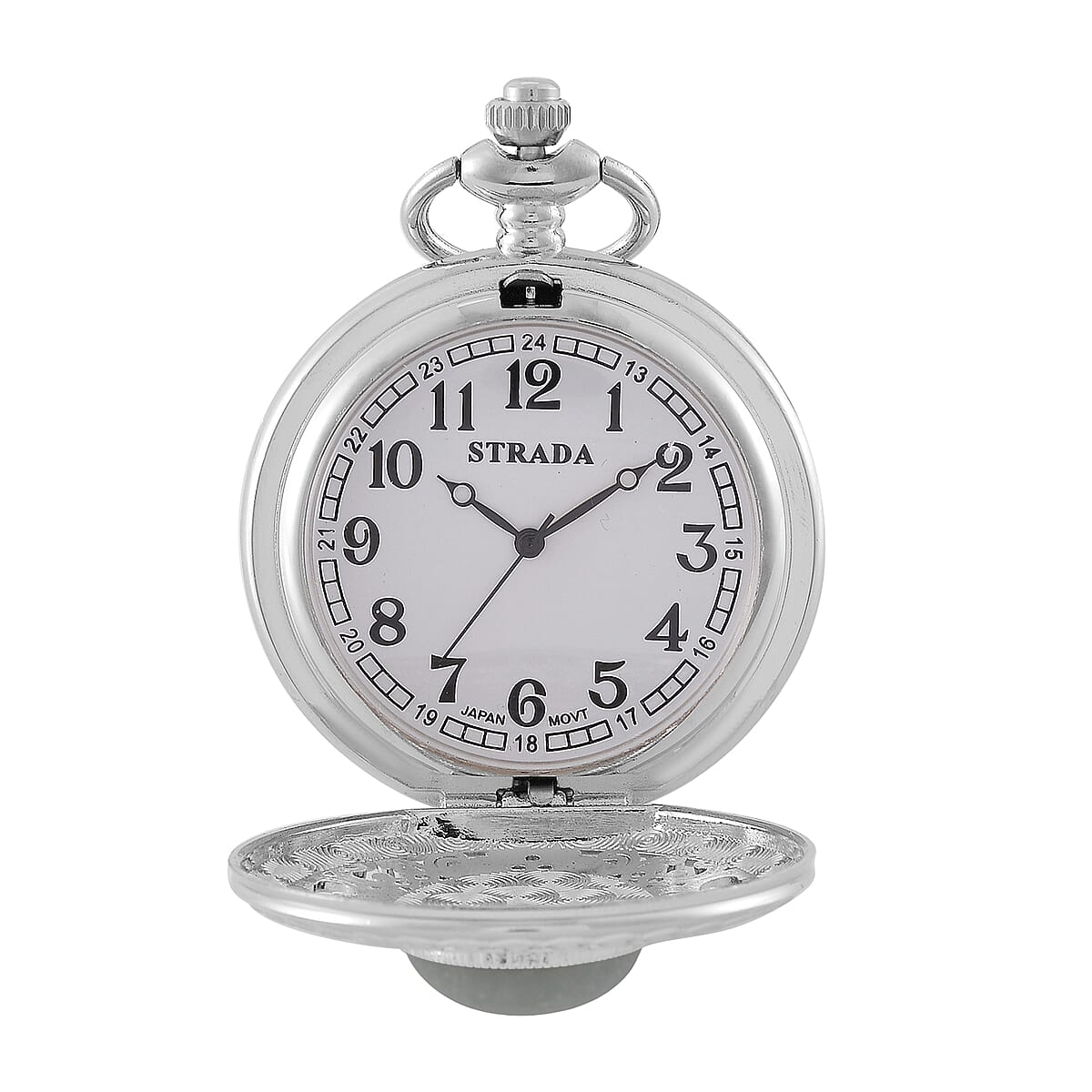 Strada Amazonite Japanese Movement Floral Pocket Watch With Chain 36 Inches image number 6