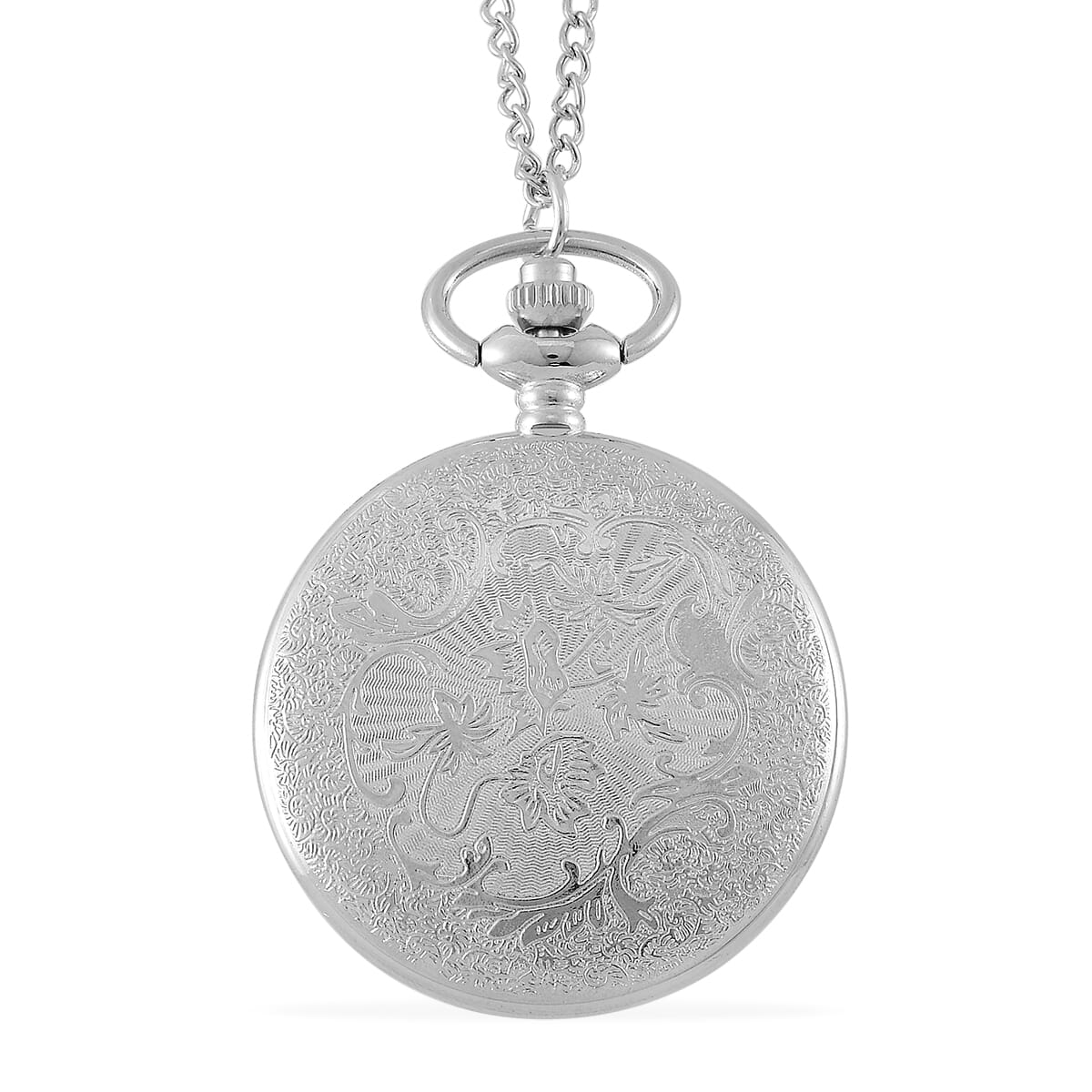 Strada African Ameythys Japanese Movement Floral Pocket Watch With Chain 36 Inches image number 4
