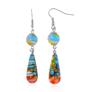 Multi Murano Style Earrings in Stainless Steel