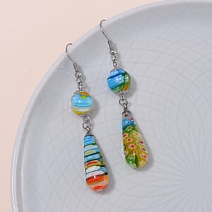 Multi Murano Style Earrings in Stainless Steel
